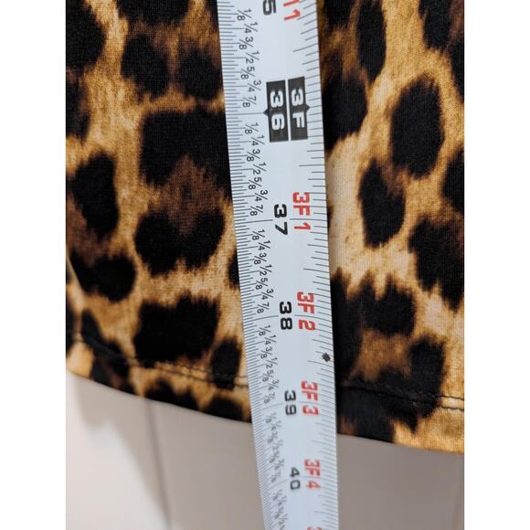 Jennifer Lopez Leopard Print Twist V Neck Stretchy Dress Size XL Cocktail NWT! - Picture 11 of 12